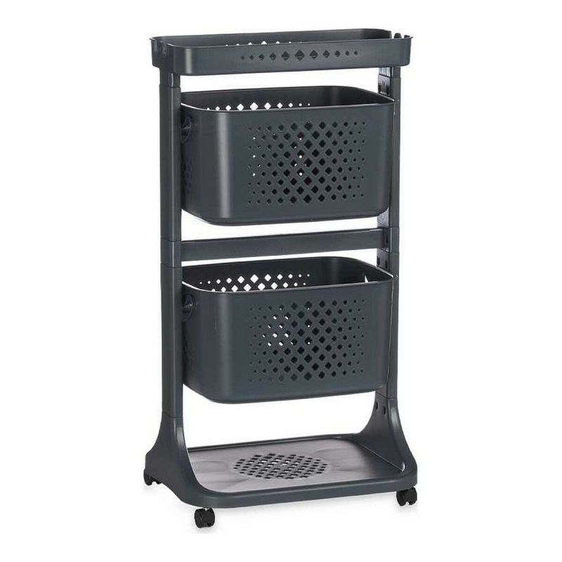 Cărucior pentru legume Kinvara TP-747-2 Antracit polipropilenă Plastic 38 x 81,2 x 43,6 cm