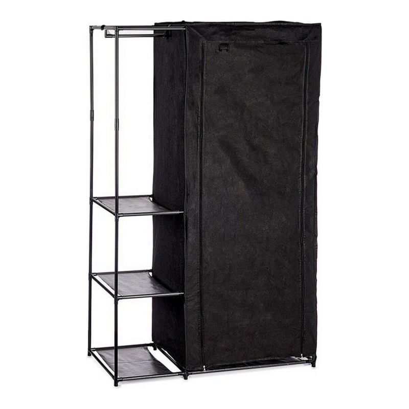 Dulap pentru haine Negru Fier Plastic 43 x 172 x 105 cm