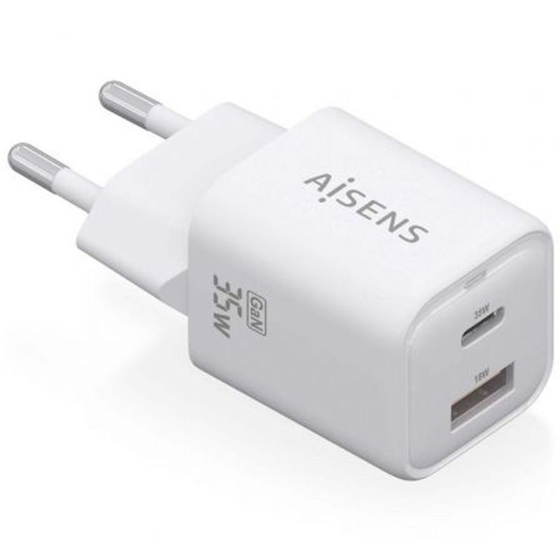 Încărcător de Perete Aisens ASCH-35W2P024-W Alb Multicolor (1 Unități)