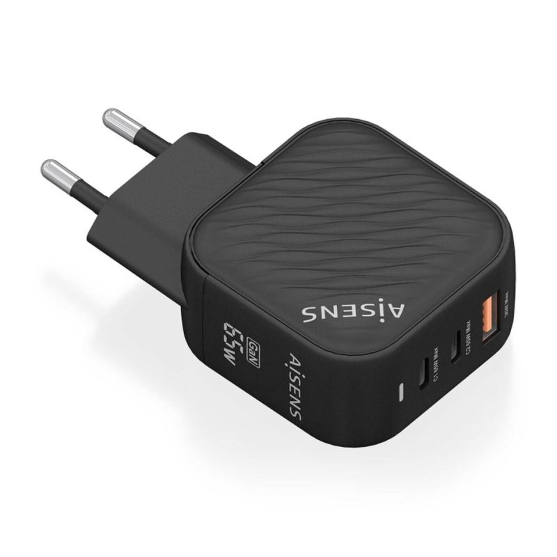 Încărcător de Perete Aisens ASCH-65W3P027-BK Negru Multicolor 65 W (1 Unități)