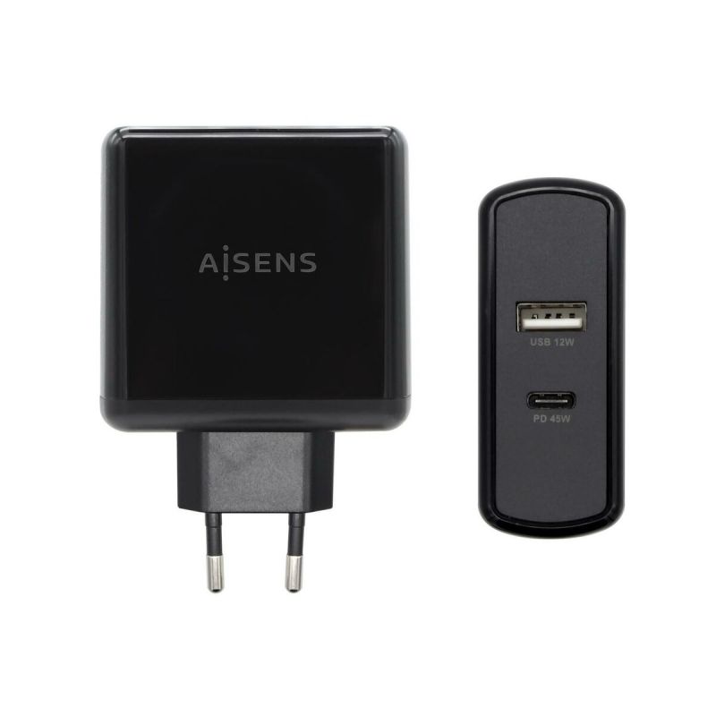 Încărcător USB Perete Aisens ASCH-2PD45A-BK 57 W Negru USB-C (1 Unități)