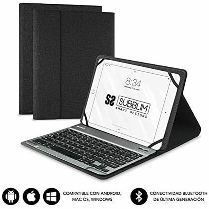 Husă pentru Tabletă și Tastatură Subblim SUB-KT2-BT0001 10.1" Negru Qwerty Spaniolă QWERTY Bluetooth