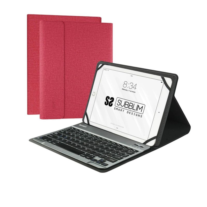 Husă pentru Tabletă și Tastatură Subblim SUB-KT2-BT0003 10,1" Roșu Qwerty Spaniolă QWERTY