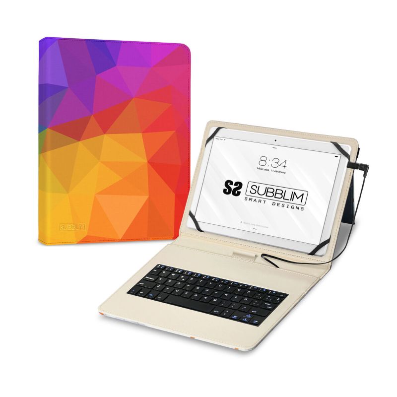 Husă pentru Tabletă și Tastatură Subblim SUBKT1-USB053 Multicolor Qwerty Spaniolă