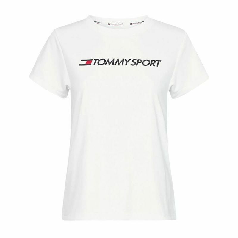 Tricou cu Mânecă Scurtă Bărbați Tommy Hilfiger Logo Chest Alb