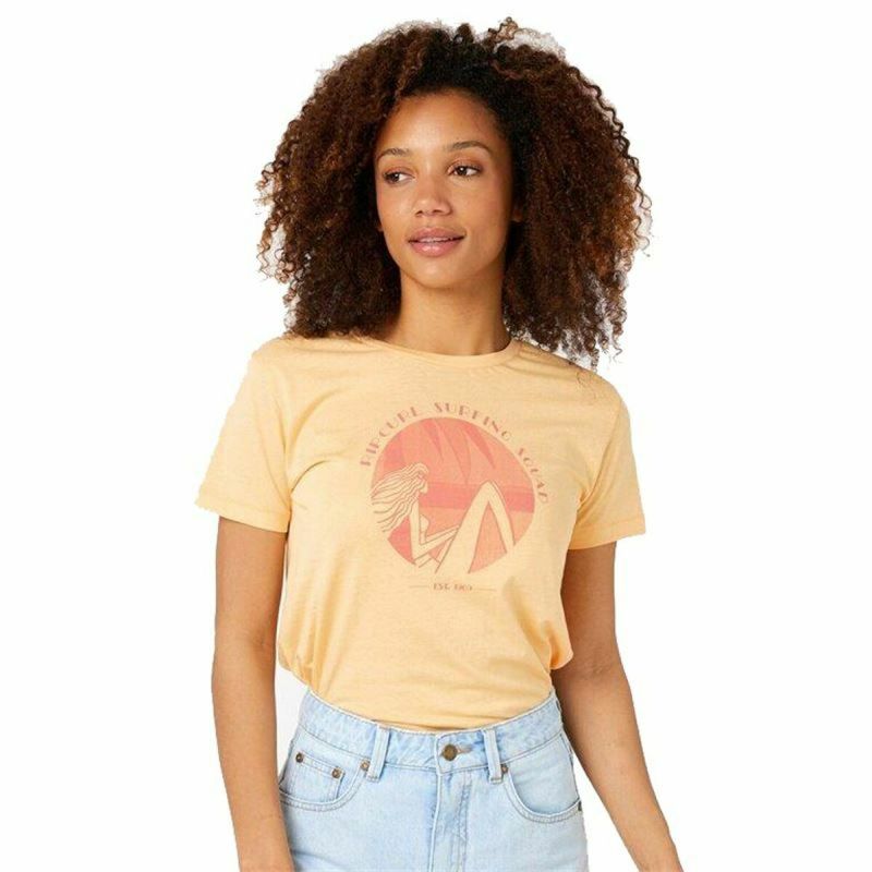 Tricou cu Mânecă Scurtă Rip Curl Re-Entry Crew  Bej