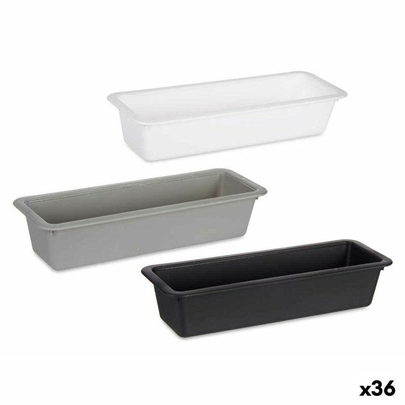 Organizator pentru tacâmuri Kinvara CN18819 Alb Negru Cauciuc polipropilenă 8,5 x 5 x 24 cm (36 Unități)