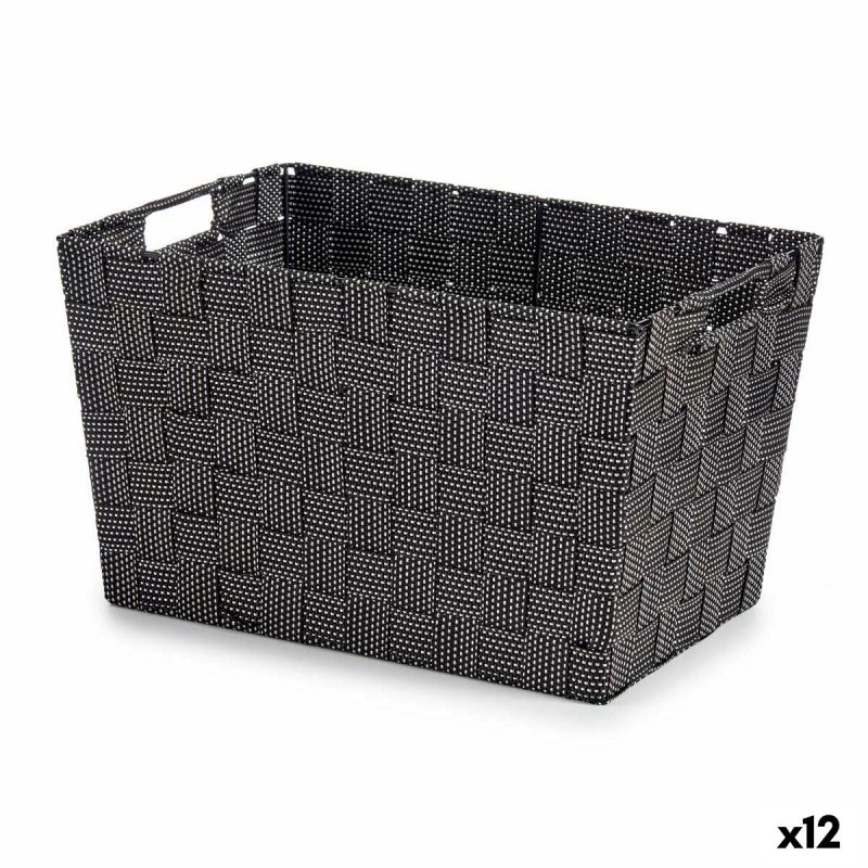 Coș Kipit A3-6875 Negru Pânză 25 x 20 x 35 cm (12 Unități)
