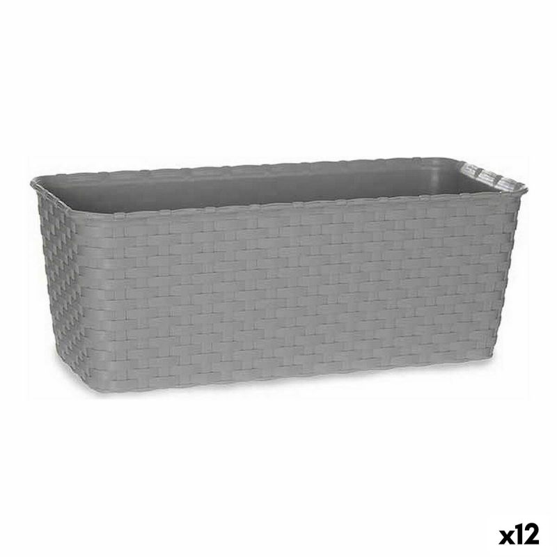 Jardinieră cu auto-udare Stefanplast Gri Plastic 13 x 11 x 29 cm (12 Unități)