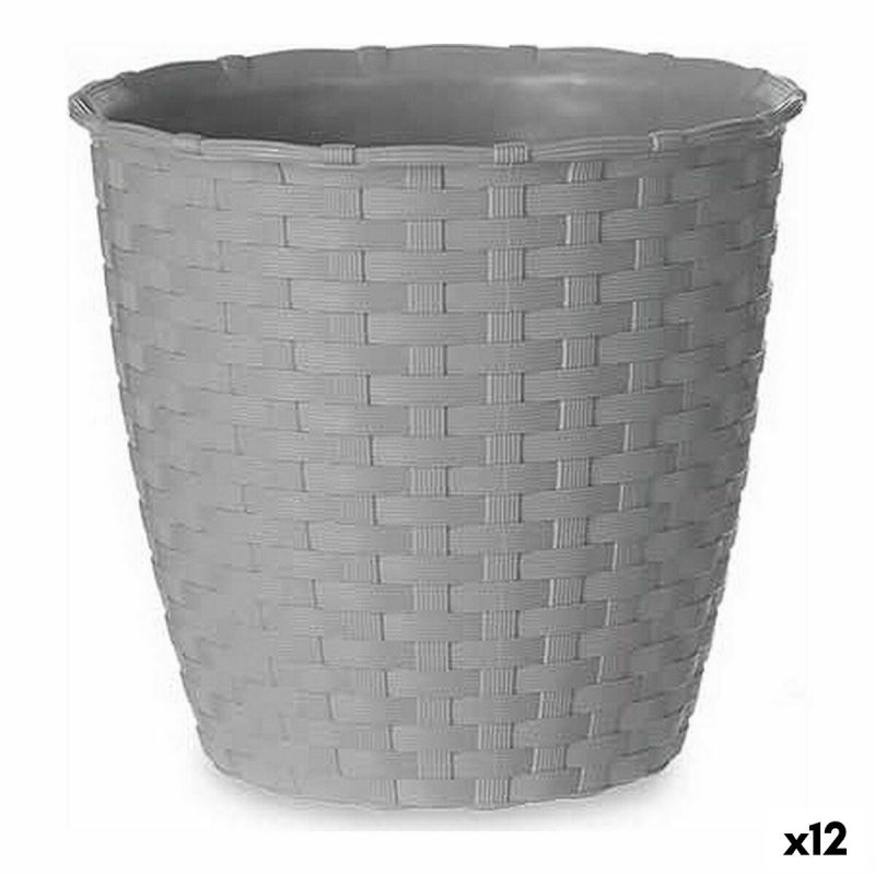Ghiveci Stefanplast Gri Plastic 14 x 13 x 14 cm (12 Unități)