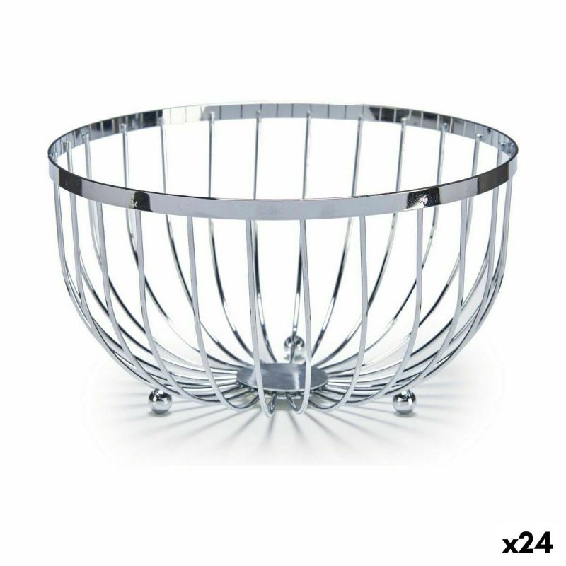 Fructieră Kinvara CN-W6434-2C Argintiu Fier 25 x 14 x 25 cm (24 Unități)