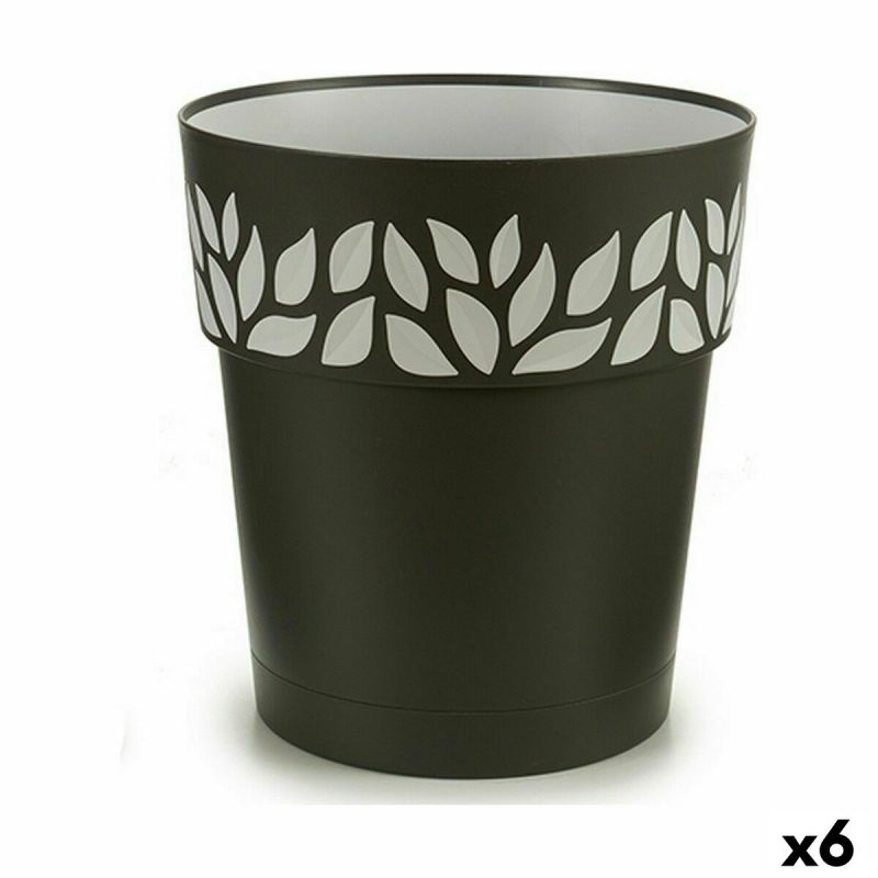 Ghiveci cu auto-udare Stefanplast Cloe Antracit Plastic 29 x 29 x 29 cm (6 Unități)