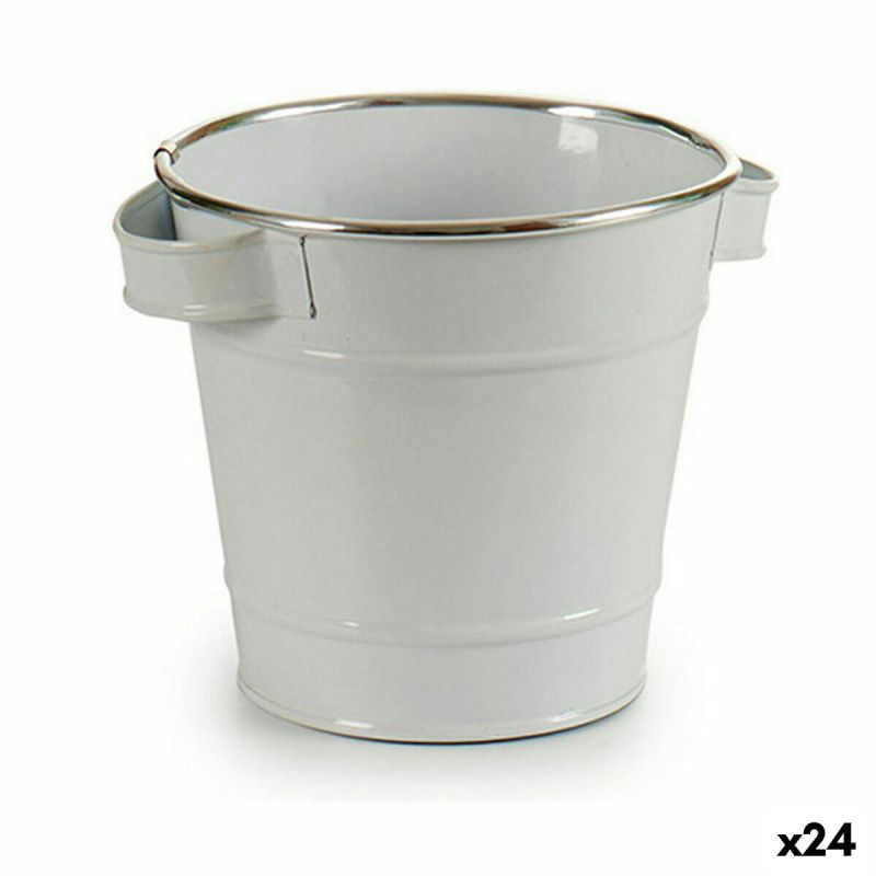 Ghiveci Ibergarden A60354-D Alb Argintiu Zinc Cub 19,5 x 14,5 x 16,5 cm (24 Unități)