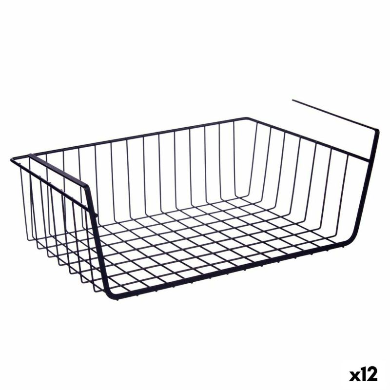 Coșuleț pentru raft de bucătărie Kinvara W4175S 450 PDQ Negru Fier 42 x 14 x 26 cm (12 Unități)
