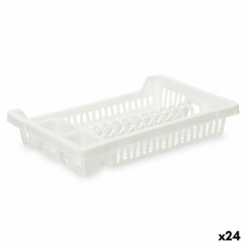 Scurgător de Vase pentru Chiuvetă Kinvara 2601407-2 Alb Plastic 42,5 x 7 x 29,5 cm (24 Unități)