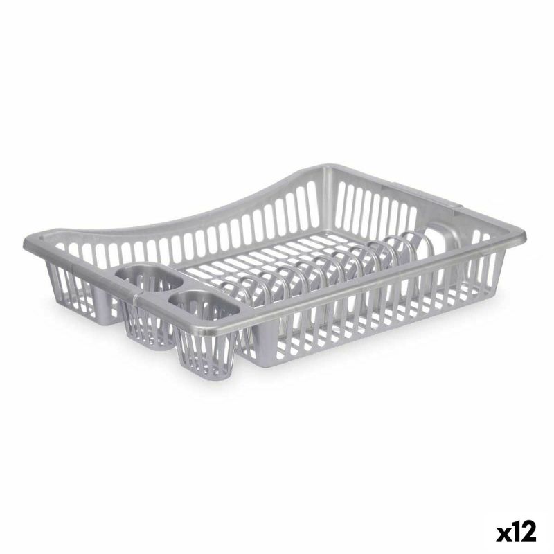 Scurgător de Vase pentru Chiuvetă Kinvara YMA04 1095 01 Argintiu 46 x 8 x 36 cm (12 Unități)
