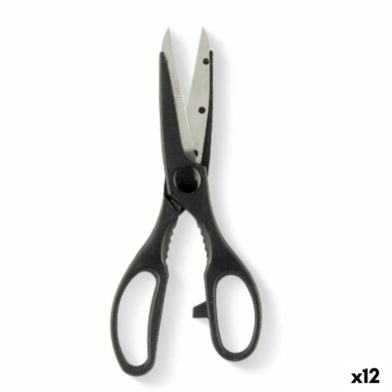 Foarfeci Kinvara KN0194 Negru Argintiu Oțel inoxidabil 7,5 x 21 x 1 cm (12 Unități)