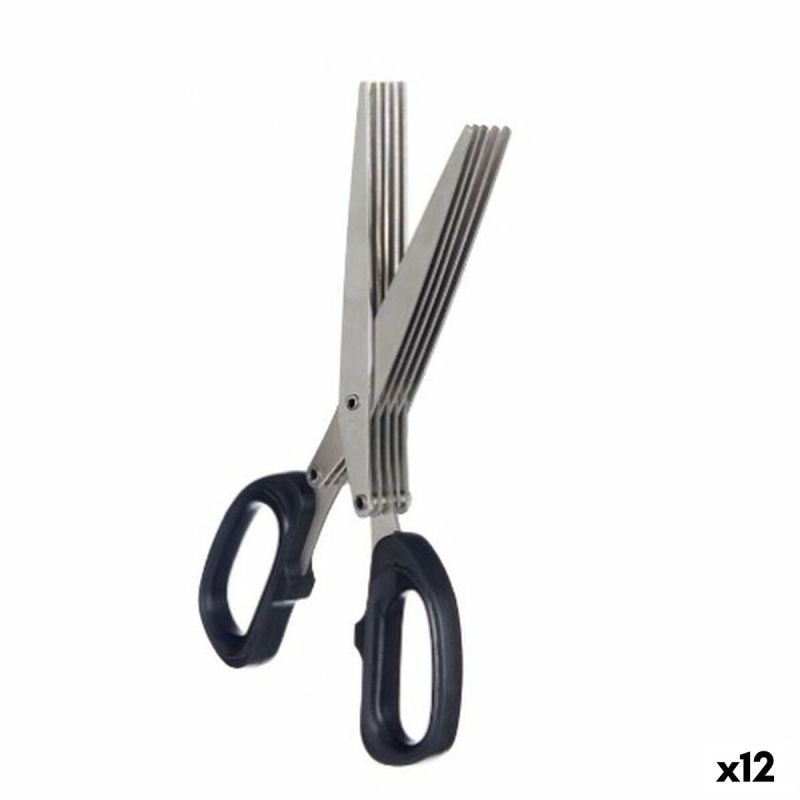 Foarfeci Kinvara KT11-5661D Negru Argintiu Metal 7 x 18,5 x 1,7 cm (12 Unități)