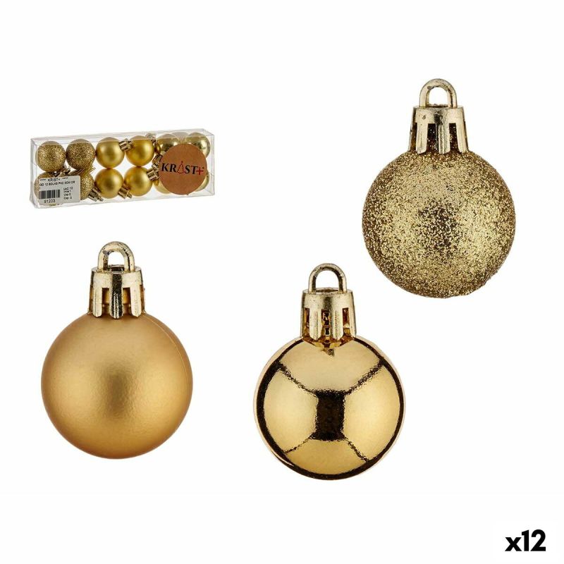 Set de globuri de Crăciun Auriu* PVC Ø 3 cm (12 Unități)