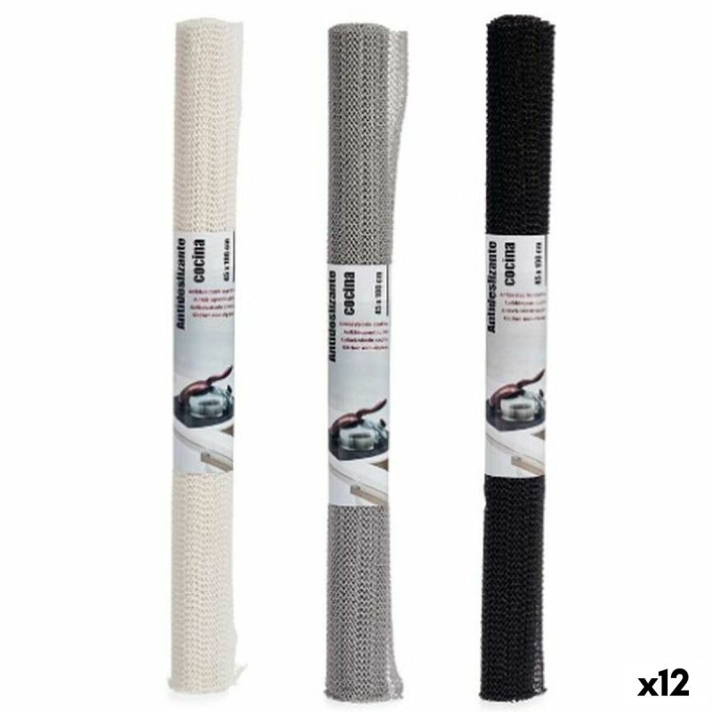 Covoraș antiderapant Kinvara SJ-A101-3 Alb Negru Gri Gumă 45 x 0,1 x 100 cm (12 Unități)