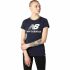 Tricou cu Mânecă Scurtă Femei New Balance Essentials Stacked Logo Albastru (L)