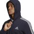 Hanorac cu Glugă Bărbați Adidas 3 Stripes Albastru închis