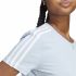 Tricou cu Mânecă Scurtă Femei Adidas 3 stripes Albastru deschis