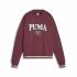 Hanorac fără Glugă Femei Puma Squad Crew Fl Roșu Închis