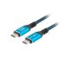 Cablu USB-C Lanberg CA-CMCM-45CU-0020-BK Albastru Negru 2 m