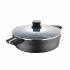Oală cu Capac de Sticlă San Ignacio Bistro SG6427 Negru mat Aluminiu turnat Cu talie joasă