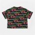 Tricou cu Mânecă Scurtă Femei Champion Crewneck Croptop Negru