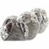 Figură Decorativă DKD Home Decor Multicolor Argintiu Bufniță Cromat 12 x 11 x 14 cm (3 Unități)