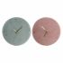 Ceas de Perete DKD Home Decor Verde Roz 40,5 x 5,5 x 40,5 cm (2 Unități)