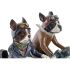 Figură Decorativă DKD Home Decor 27 x 10 x 24 cm Roșu Albastru Motocicletă Galben Vintage Câine (2 Unități)