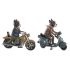 Figură Decorativă DKD Home Decor 27 x 10 x 24 cm Roșu Albastru Motocicletă Galben Vintage Câine (2 Unități)
