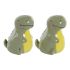 Solniță cu capac DKD Home Decor LC-173478 Dinozaur Alb Verde Dolomite 6,6 x 7 x 7,7 cm (2 pcs)