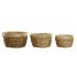 Set de Coșuri DKD Home Decor Bambus Tropical Stuf (40 x 40 x 23 cm) (3 Piese)
