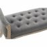 Banchetă DKD Home Decor   Natural Gri închis Lemn de cauciuc Pânză 109 x 44,5 x 60 cm