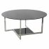 Masa de Cafea DKD Home Decor Negru Argintiu Geam Oțel Plastic 100 x 100 x 45 cm