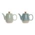 Ceainic DKD Home Decor 8424001793235 Albastru Verde Gresie 1 L 22,5 x 12 x 16,5 cm (2 Unități)