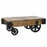 Masa laterală DKD Home Decor Negru Maro închis Metal Plastic Lemn de mango 120 x 56 x 41 cm