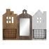 Suport pentru reviste DKD Home Decor Alb Maro Metal Lemn de paulownia (57 x 10 x 40 cm)