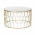 Masa de Cafea DKD Home Decor Glamour Alb Multicolor Auriu* Marmură Fier 87 x 87 x 51,5 cm
