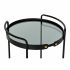 Masa laterală DKD Home Decor Geam Negru Metal (47 x 46 x 71 cm)