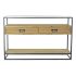 Consolă DKD Home Decor 8424001831234 Negru Multicolor Maro Deschis Metal Geam Brad 120 x 40 x 76 cm