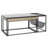 Masa de Cafea DKD Home Decor Negru Multicolor Natural Lemn Metal Bambus Geam 110 x 60 x 45 cm