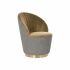 Fotoliu DKD Home Decor Negru Maro Poliester Muştar (69 x 66 x 85 cm)
