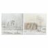 Tablou DKD Home Decor Pânză 100 x 3,8 x 100 cm Copaci Cottage (2 Unități)