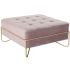 Banchetă DKD Home Decor   Spumă Roz Auriu* Metal Poliester Кадифе Lemn MDF (80 x 80 x 42 cm)