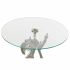 Masa laterală DKD Home Decor Transparent Aluminiu Geam Argintiu (46 x 46 x 72 cm)